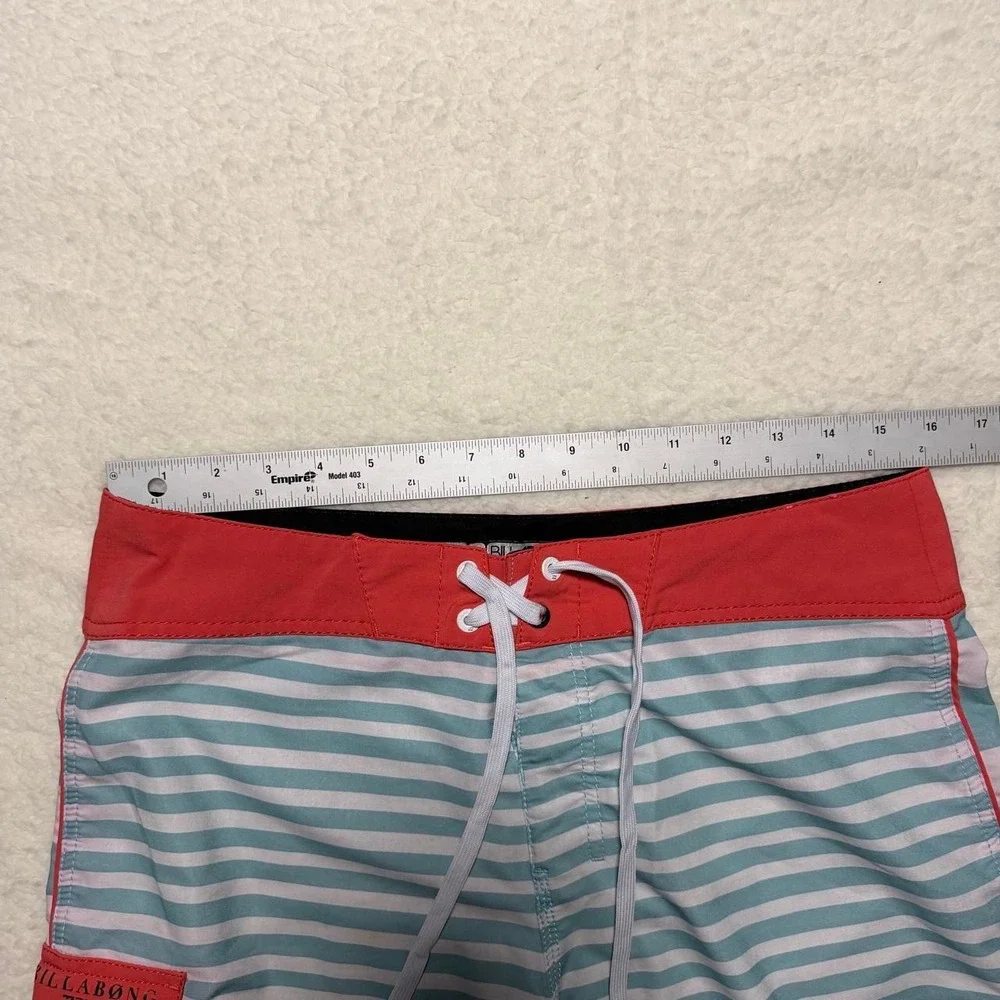 Billabong Platinum X PX3 Board Shorts Mens 32 Teal White Striped AD011-507
